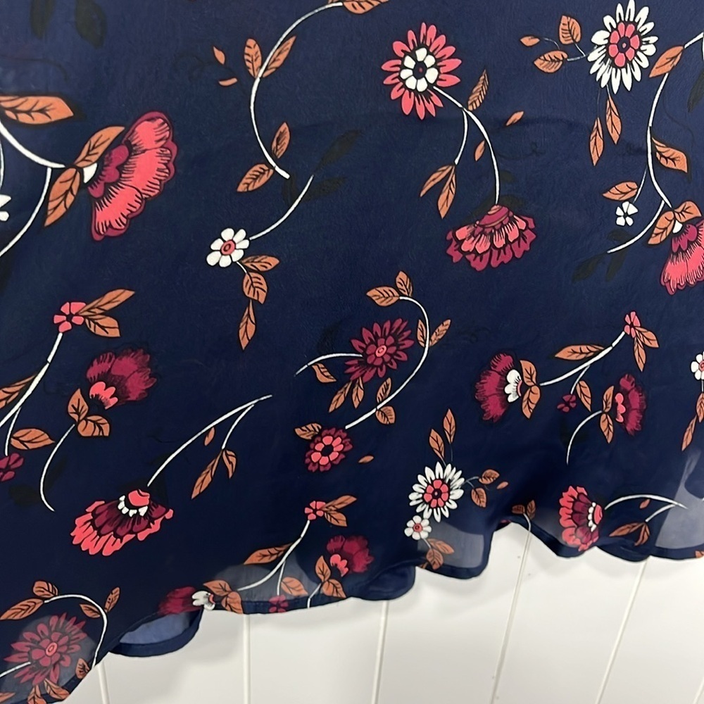 Anthropologie Cupcakes & Cashmere Dress S Navy Floral Print Swingy Quality Liner - Picture 6 of 12
